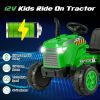 12V Kids Ride On Tractor with Trailer and Remote Control