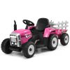 12V Ride on Tractor with 3-Gear-Shift Ground Loader for Kids 3+ Years Old