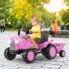 12V Kids Ride On Tractor with Trailer and Remote Control