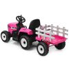 12V Ride on Tractor with 3-Gear-Shift Ground Loader for Kids 3+ Years Old