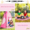 2-in-1 40 Inch Kids Hanging Chair Detachable Swing Tent