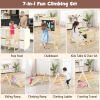 7-in-1 Toddler Climbing Toy Connected Table and Chair Set for Boys and Girls Aged 3-14 Years Old