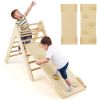 3-in-1 Wooden Climbing Triangle Set Triangle Climber with Ramp