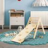 3-in-1 Wooden Climbing Triangle Set Triangle Climber with Ramp