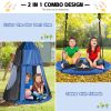 2-in-1 40 Inch Kids Hanging Chair Detachable Swing Tent