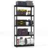 5-Tier Metal Shelving Unit with Anti-slip Foot Pad Height Adjustable Shelves for Garage