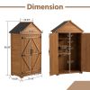 39.56"L x 22.04"W x 68.89"H Outdoor Storage Cabinet Garden Wood Tool Shed Outside Wooden Closet with Shelves and Latch, Gray/Brown