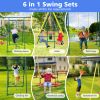 Indoor/Outdoor Metal Swing Set with Safety Belt for Backyard