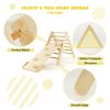 3-in-1 Wooden Climbing Triangle Set Triangle Climber with Ramp