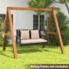 2-Person Outdoor Wicker Porch Swing with Seat and Back Cushions