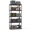 5-Tier Metal Shelving Unit with Anti-slip Foot Pad Height Adjustable Shelves for Garage