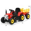 12V Ride on Tractor with 3-Gear-Shift Ground Loader for Kids 3+ Years Old