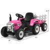 12V Ride on Tractor with 3-Gear-Shift Ground Loader for Kids 3+ Years Old