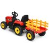 12V Ride on Tractor with 3-Gear-Shift Ground Loader for Kids 3+ Years Old