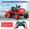 12V Kids Ride On Tractor with Trailer and Remote Control