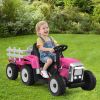 12V Ride on Tractor with 3-Gear-Shift Ground Loader for Kids 3+ Years Old