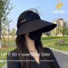 New women's big brim sun hat double-sided Ice Silk 5.0 + sun hat UV UV protection cycling outdoor travel hat