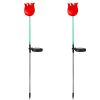 2Pcs Solar Powered Tulip Garden Light Wind Mill Waterproof Landscape Stake Lamp