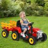 12V Ride on Tractor with 3-Gear-Shift Ground Loader for Kids 3+ Years Old