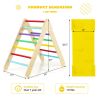 3-in-1 Wooden Climbing Triangle Set Triangle Climber with Ramp