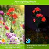 2Pcs Solar Powered Lights Outdoor Rose Flower LED Decorative Lamp Water Resistant Pathway Stake Lights