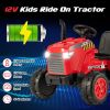 12V Kids Ride On Tractor with Trailer and Remote Control