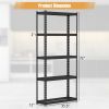 5-Tier Metal Shelving Unit with Anti-slip Foot Pad Height Adjustable Shelves for Garage