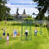 Indoor/Outdoor Metal Swing Set with Safety Belt for Backyard