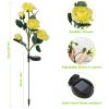 2Pcs Solar Powered Lights Outdoor Rose Flower LED Decorative Lamp Water Resistant Pathway Stake Lights